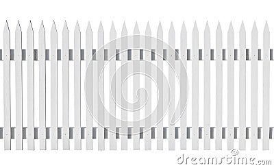 White picked fence isolated on white Stock Photo