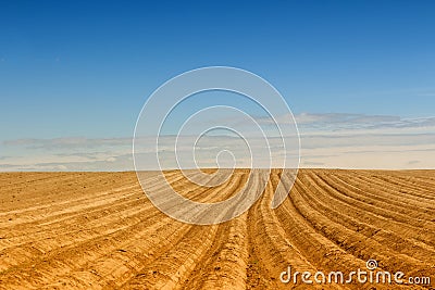 Newly ploughed field Stock Photo