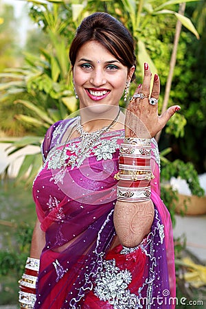 Newly wedded girl Stock Photo