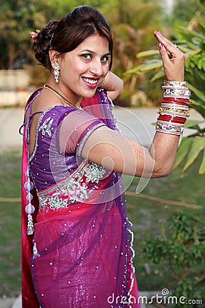 Newly wedded girl Stock Photo