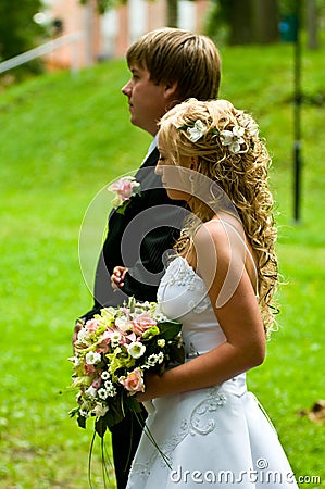 Newlywed couple Stock Photo