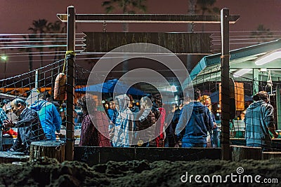 Newport Beach Dory Fleet Fish Market Editorial Stock Photo