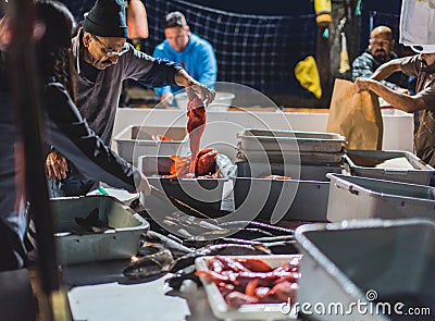 Newport Beach Dory Fleet Fish Market Editorial Stock Photo