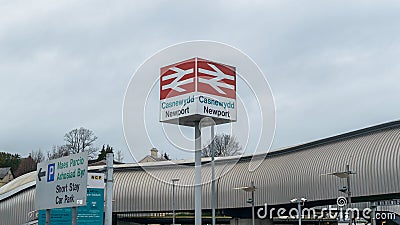 Newport British Rail sign Editorial Stock Photo