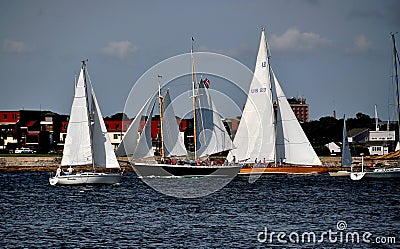 Newport, RI: Sailboats on Narragansett Bay Editorial Stock Photo