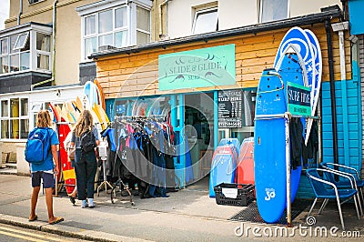 Surfing in Newquay, England Editorial Stock Photo