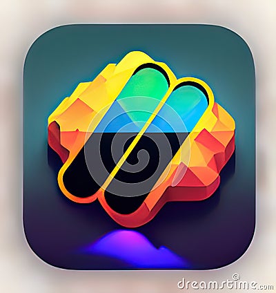 News Aggregator Software App Icon. Generative AI. Stock Photo