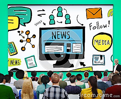 News Article Advertisement Publication Media Journalism Concept Stock Photo