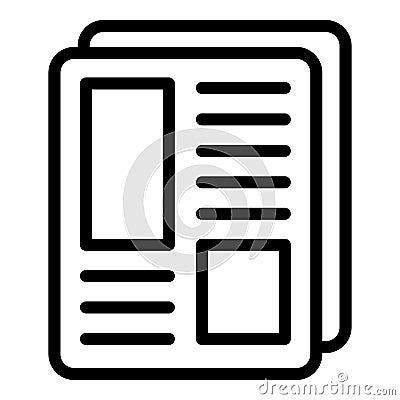 News article icon, outline style Vector Illustration