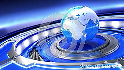 News, broadcast media concept. Abstract image of a world globe Cartoon Illustration