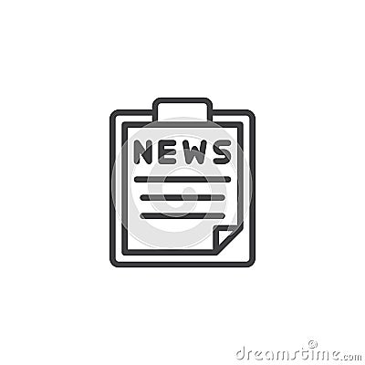 News clipboard outline icon Vector Illustration