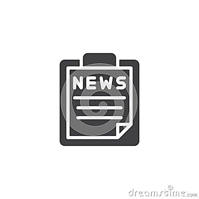 News clipboard vector icon Vector Illustration