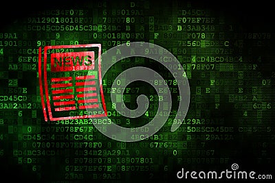 News concept: Newspaper on digital background Stock Photo