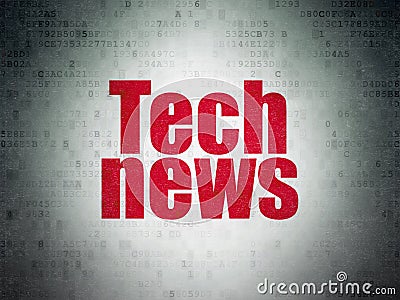 News concept: Tech News on Digital Data Paper background Stock Photo