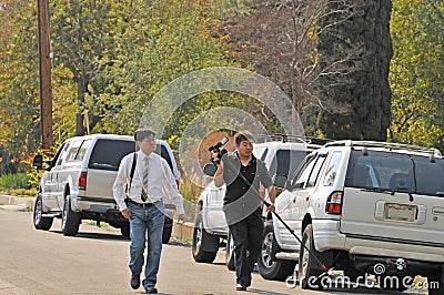 News Crew Editorial Stock Photo