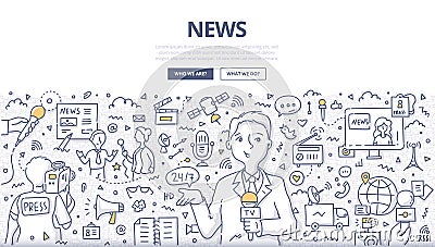 News Doodle Concept Vector Illustration