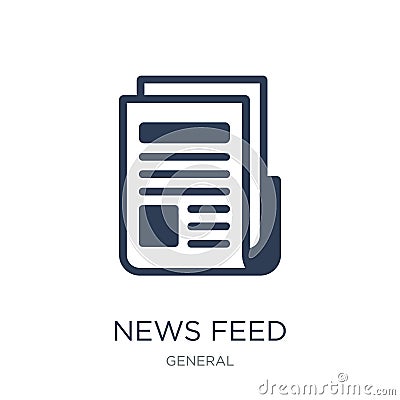 news feed icon. Trendy flat vector news feed icon on white background from General collection Vector Illustration