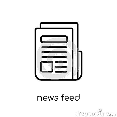 news feed icon. Trendy modern flat linear vector news feed icon Vector Illustration