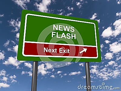 News flash traffic sign Stock Photo