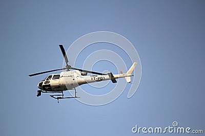 News Helicopter with Gimbal Camera Editorial Stock Photo