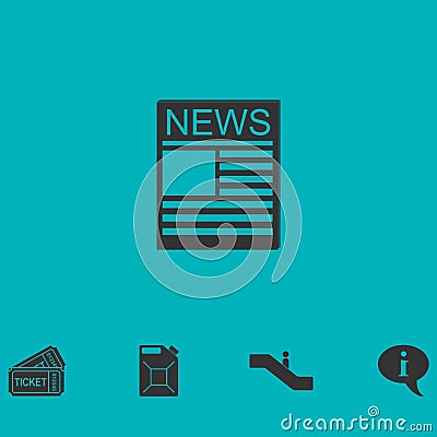 News icon flat Vector Illustration