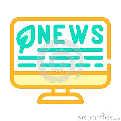 news internet chia cryptocurrency color icon vector illustration Vector Illustration