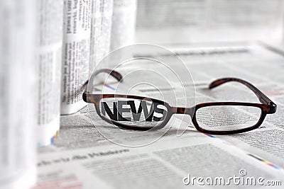 News letters on newspapers Stock Photo