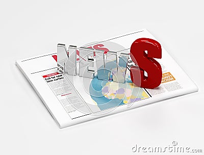 News logo on newspaper Stock Photo