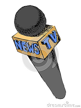 News microphone isolated Cartoon Illustration