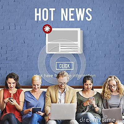 News Newsletter Announcement Update Information Concept Stock Photo