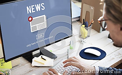 News Newsletter Announcement Update Information Concept Stock Photo