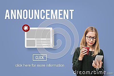News Newsletter Announcement Update Information Concept Stock Photo