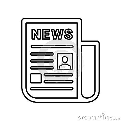 News, newsletter, paper outline icon. Line vector design Vector Illustration