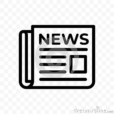 News newspaper vector line web newsletter app linear icon Vector Illustration