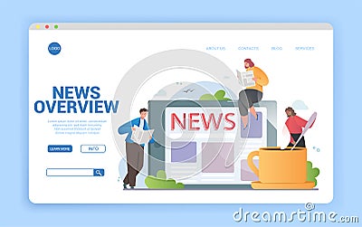 News Overview concept online and in print Vector Illustration