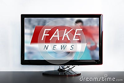 News report with false news. Stock Photo