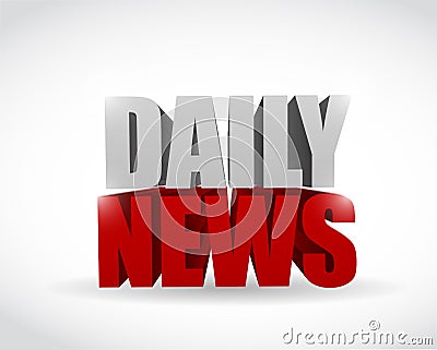 Daily news sign text illustration design Cartoon Illustration