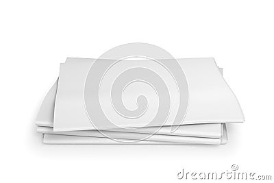 News, stack of blank newspapers, isolated on white background. Cartoon Illustration