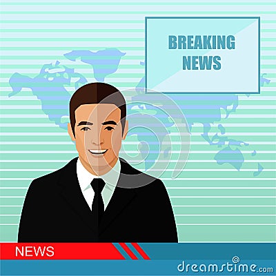 news, studio reporter Vector Illustration