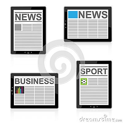 News on tablet Vector Illustration