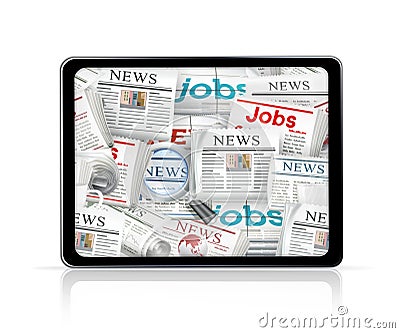 News, tablet computer Vector Illustration