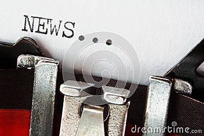 News text on retro typewriter Stock Photo