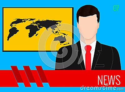 News TV screen Vector Illustration