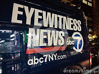 News Van, Eyewitness News, ABC 7 NY TV Broadcast News Van, NYC, USA Editorial Stock Photo