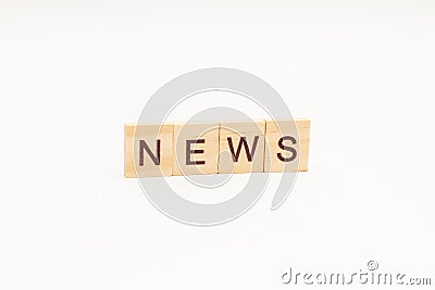 NEWS words on wooden blocks. Wooden cubes word news concept Stock Photo