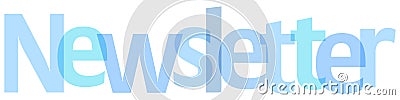 Newsletter banner blue on a white background. Stock Photo