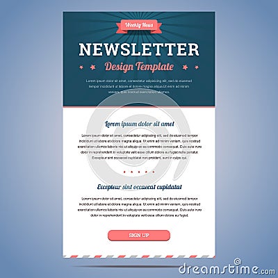 Newsletter design template Vector Illustration