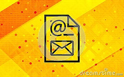 Newsletter document page icon abstract digital banner yellow background Stock Photo