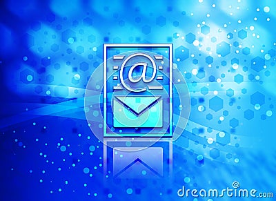 Newsletter document page icon abstract light cyan blue hexagon pattern background Stock Photo