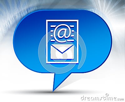 Newsletter document page icon blue bubble background Stock Photo